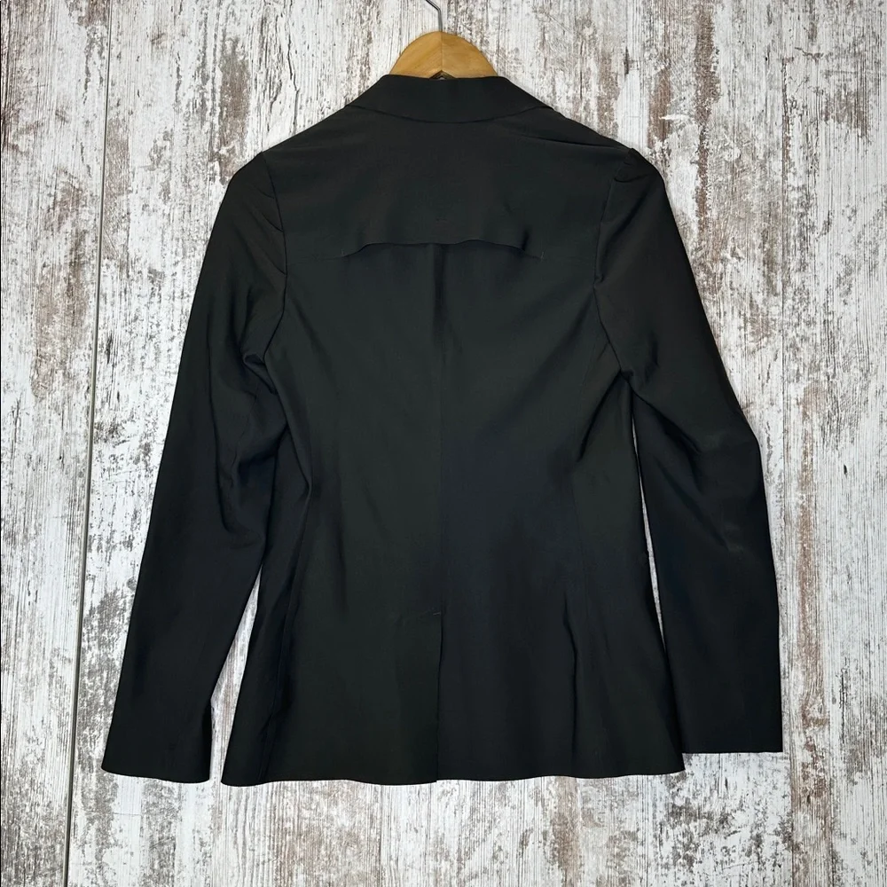 Athleta Interstellar Blazer Womens 2 Black Stretch Commuter Snap Pockets Jacket